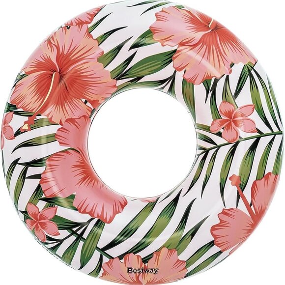 Bestway Peaceful Palms Pool Float Island 62” Tropical Inflatable Raft - Picture 2 of 8